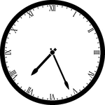 Round clock with Roman numerals showing time 7:26