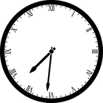 Round clock with Roman numerals showing time 7:31