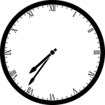 Round clock with Roman numerals showing time 7:36
