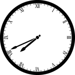 Round clock with Roman numerals showing time 7:41