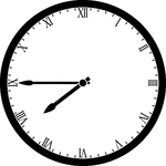 Round clock with Roman numerals showing time 7:45