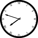 Round clock with Roman numerals showing time 7:48