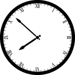 Round clock with Roman numerals showing time 7:52