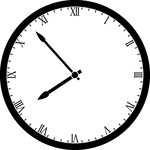 Round clock with Roman numerals showing time 7:53