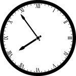 Round clock with Roman numerals showing time 7:54