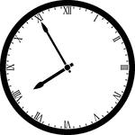 Round clock with Roman numerals showing time 7:55