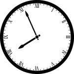 Round clock with Roman numerals showing time 7:56