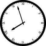 Round clock with Roman numerals showing time 7:57