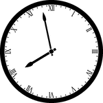 Round clock with Roman numerals showing time 7:58