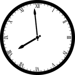Round clock with Roman numerals showing time 7:59