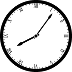 Round clock with Roman numerals showing time 8:06