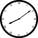 Round clock with Roman numerals showing time 8:09