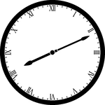 Round clock with Roman numerals showing time 8:11