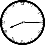 Round clock with Roman numerals showing time 8:15
