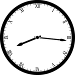 Round clock with Roman numerals showing time 8:16