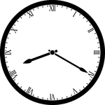 Round clock with Roman numerals showing time 8:20