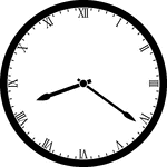 Round clock with Roman numerals showing time 8:21