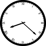 Round clock with Roman numerals showing time 8:22