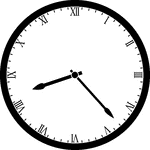 Round clock with Roman numerals showing time 8:23