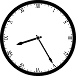 Round clock with Roman numerals showing time 8:25