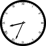 Round clock with Roman numerals showing time 8:34