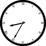 Round clock with Roman numerals showing time 8:35