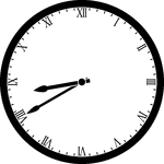 Round clock with Roman numerals showing time 8:40