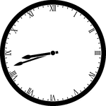 Round clock with Roman numerals showing time 8:42