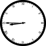 Round clock with Roman numerals showing time 8:45