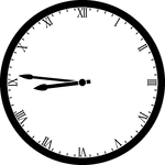 Round clock with Roman numerals showing time 8:46