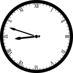 Round clock with Roman numerals showing time 8:48