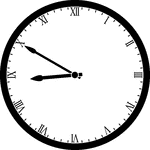 Round clock with Roman numerals showing time 8:50