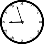 Round clock with Roman numerals showing time 8:57