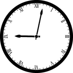 Round clock with Roman numerals showing time 9:02