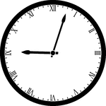 Round clock with Roman numerals showing time 9:03