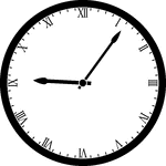 Round clock with Roman numerals showing time 9:06