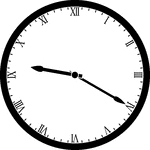Round clock with Roman numerals showing time 9:20