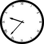 Round clock with Roman numerals showing time 9:37