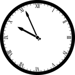 Round clock with Roman numerals showing time 9:56