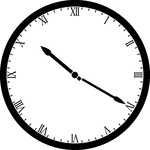 Round clock with Roman numerals showing time 10:20