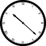 Round clock with Roman numerals showing time 10:22