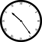 Round clock with Roman numerals showing time 10:24