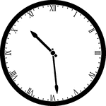 Round clock with Roman numerals showing time 10:29