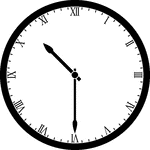 Round clock with Roman numerals showing time 10:30