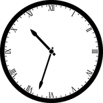 Round clock with Roman numerals showing time 10:33