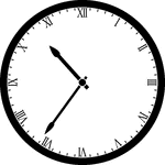 Round clock with Roman numerals showing time 10:36