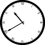 Round clock with Roman numerals showing time 10:40