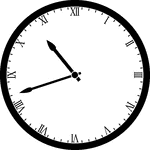 Round clock with Roman numerals showing time 10:42