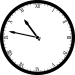 Round clock with Roman numerals showing time 10:47