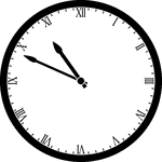 Round clock with Roman numerals showing time 10:49